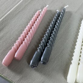 Kaars Twirly set van 2 roze kaarsen