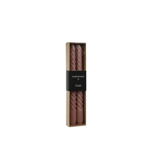 Countryfield Kaars Twirly set van 2 roze kaarsen