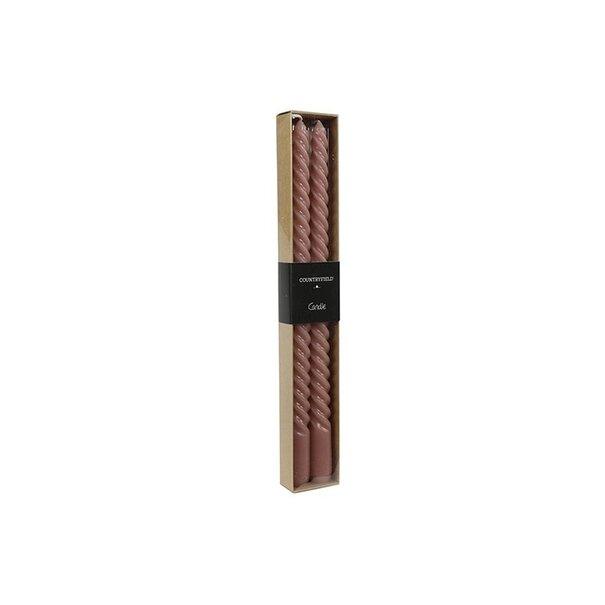 Countryfield Kaars Twirly set van 2 roze kaarsen