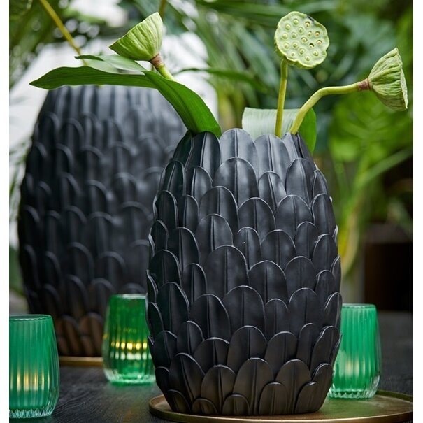 Light en Living Vaas deco FEDER zwart