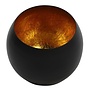 Theelicht Obion M zwart / goud