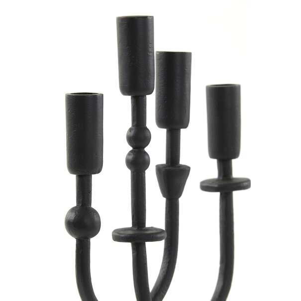 Light en Living Kandelaar 4L 23x6x39 cm NIMARI mat  zwart