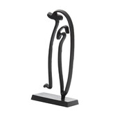 Ornament op voet Pinguïn mat zwart - Diverse maten