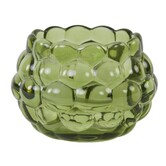 Theelicht Ø12,5x8,5 cm HAVANA glas  groen