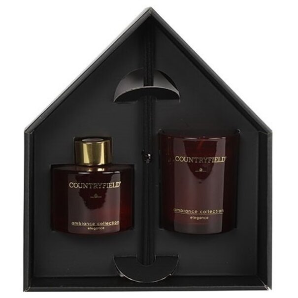 Countryfield Countryfield Elegance Gift Box - Geurstokjes en Geurkaars Rood
