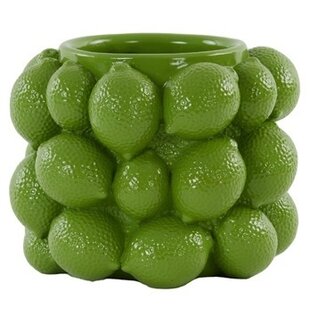 Vaas deco LEMON groen - 14 cm hoog