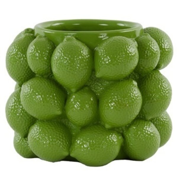 Light en Living Vaas deco LEMON groen - 14 cm hoog