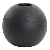 Vaas deco Ø20x18,5 cm SKELD rond zwart