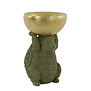 Ornament 25x20,5x34,5 cm HEDGEHOG  met olijf groen en goud