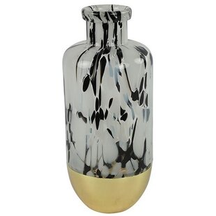 Vaas Bilbao fles zwart wit goud L