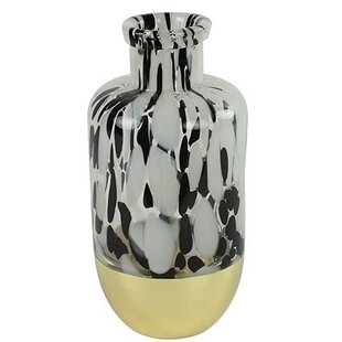 Vaas Bilbao fles zwart wit goud S