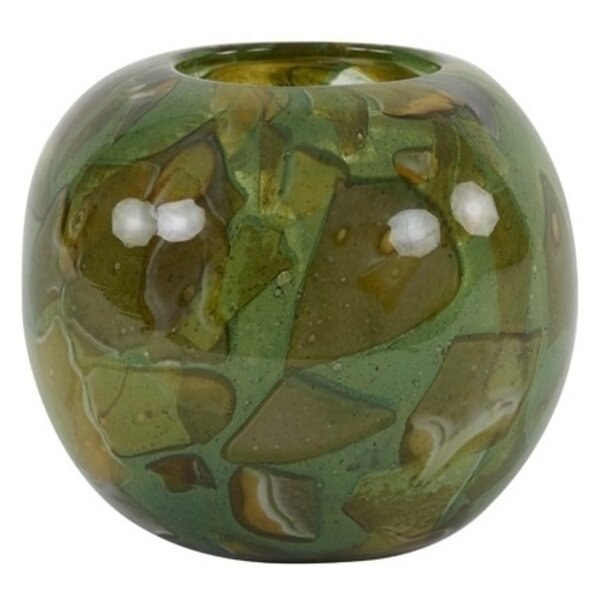 Light en Living Vaas Ø18x15,5 cm BEAUFORT glas groen-donker olijf groen