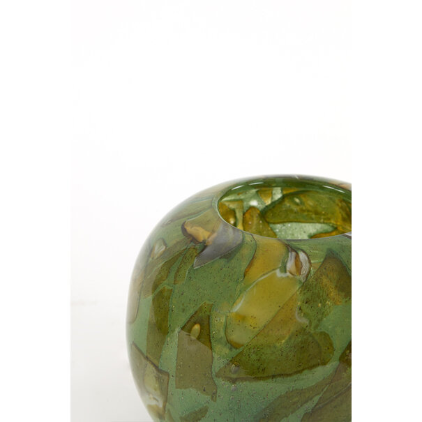 Light en Living Vaas Ø18x15,5 cm BEAUFORT glas groen-donker olijf groen
