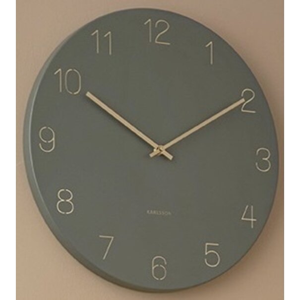 Karlsson Wandklok Charm Engraved Numbers groen Ø 40 cm