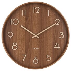 Wandklok Pure Medium Dark Wood Ø 40 cm