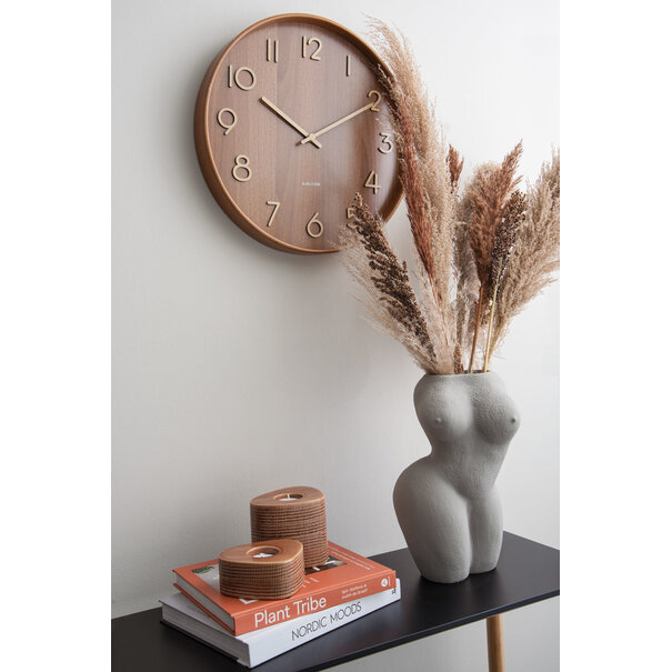 Karlsson Wandklok Pure Medium Dark Wood Ø 40 cm