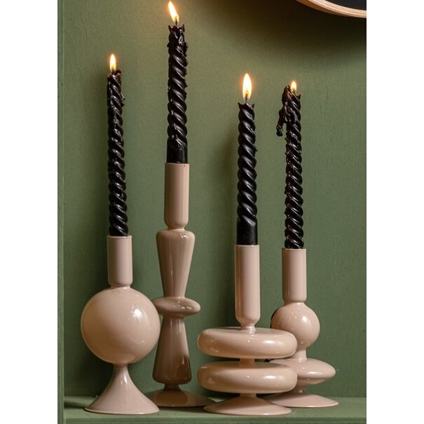 Present Time Kandelaar Sparkle Tall zandbruin - Glazen kandelaar voor sfeervol interieur