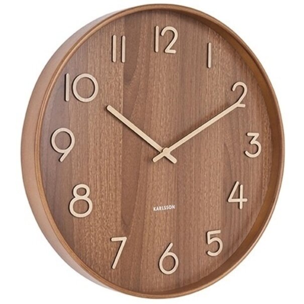 Karlsson Wandklok Pure Large donkerbruin Ø 60 cm