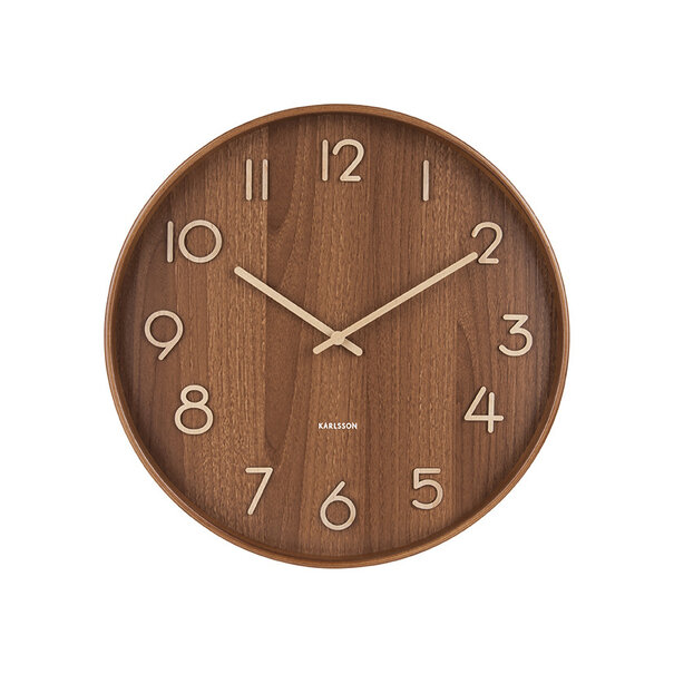 Karlsson Wandklok Pure Large donkerbruin Ø 60 cm