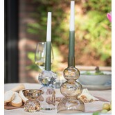 Set kaarsen Ombre donkergroen