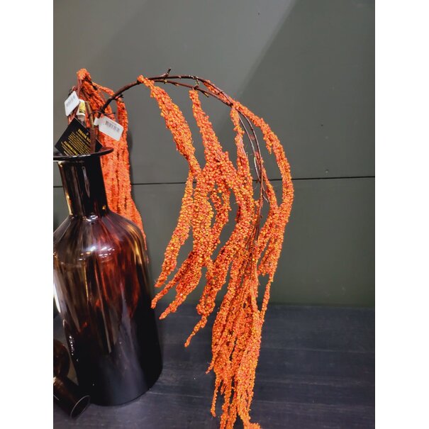 PTMD Kunsttak Twig Plant orange amaranthus hanging spray