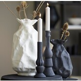 Vaas Ø21x31 cm HOLBOX mat zwart