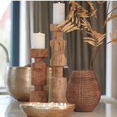 Kandelaar EXUMAS hout bruin - 2 maten