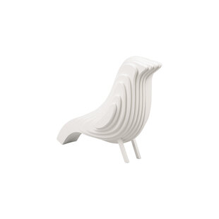 Ornament Statue Silouette vogel MDF klein wit