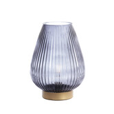 Tafellamp LED TAJERA glas grijs+goud - 2 afmetingen