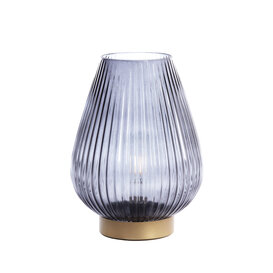 Tafellamp LED TAJERA glas grijs+goud - 2 afmetingen
