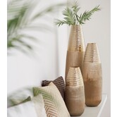 Vaas deco Ø20x51 cm MAZAN goud