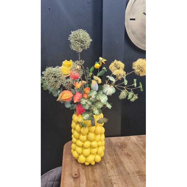 Light en Living Vaas deco LEMON geel - 33 cm hoog
