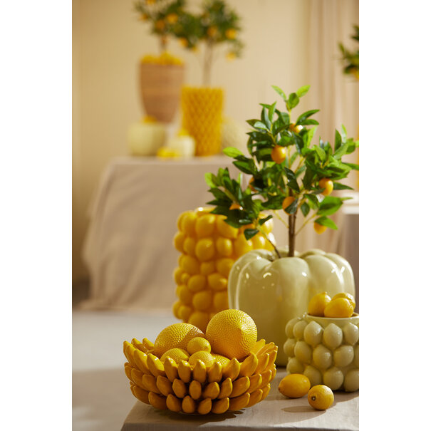 Light & Living Vaas deco LEMON geel - 33 cm hoog