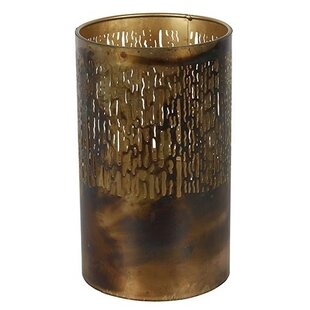 Theelicht Cato XL verbrand goud 26 cm hoog