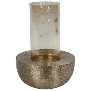 Theelicht Arlette XL geborsteld goud