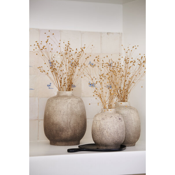 Light en Living Vaas deco RAYSKIN lichtgrijs - Ø23x28 cm