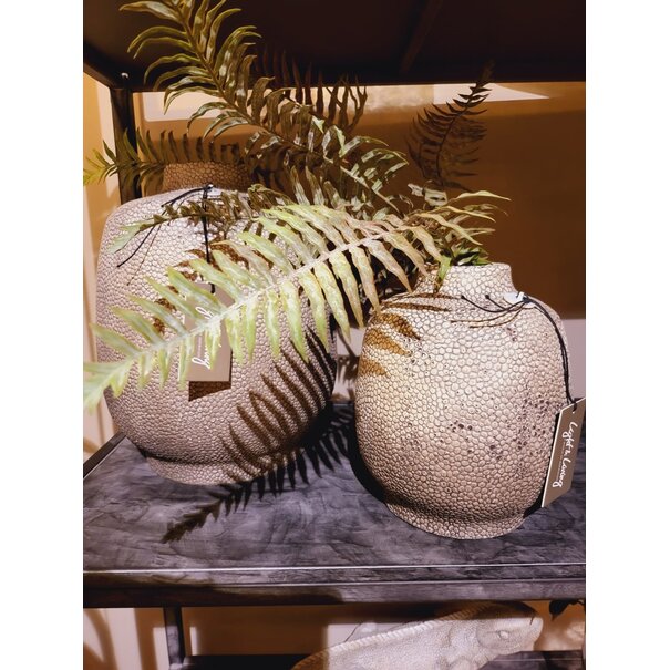 Light en Living Vaas deco RAYSKIN lichtgrijs - Ø23x28 cm