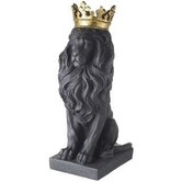 Ornament Lion KING zwart/goud - Stoer woonaccessoire