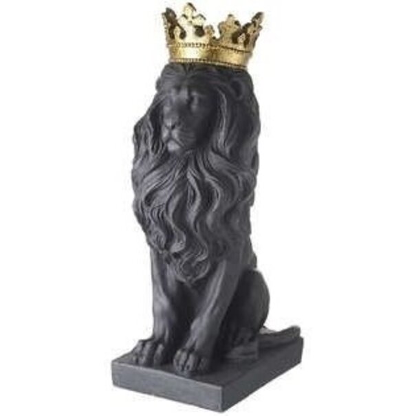 Parlane Ornament Lion KING zwart/goud - Stoer woonaccessoire