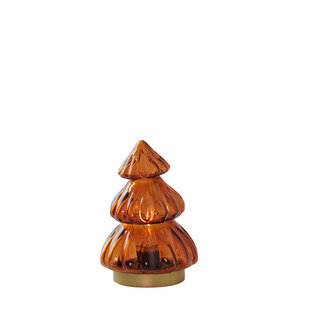 Tafellamp LED Ø12x18 cm TREE glas glans  donker oranje