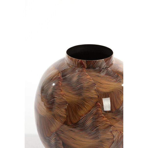 Light & Living Vaas deco Ø26x27 cm MILOS bruin-licht bruin
