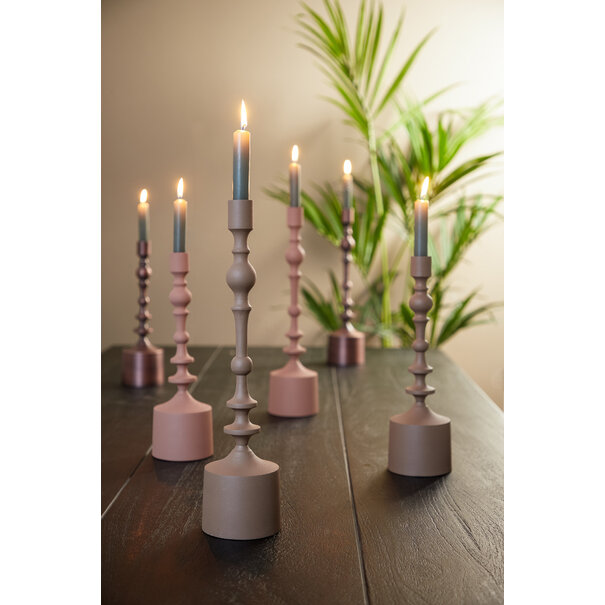 Light en Living Kandelaar Ø10x42 cm SHEVA mat bruin