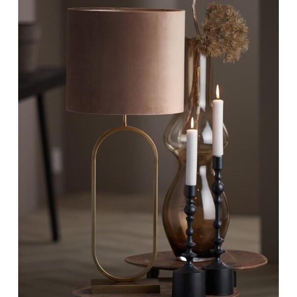 Light en Living Lampenkap cilinder 35-35-30 cm VELOURS chocolade bruin