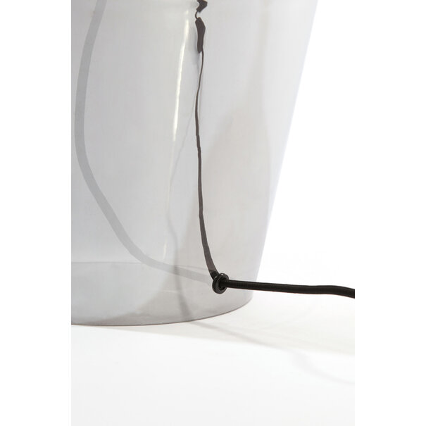 Light en Living Lampvoet Ø25x35 cm MYLES smoke glas+antiek brons