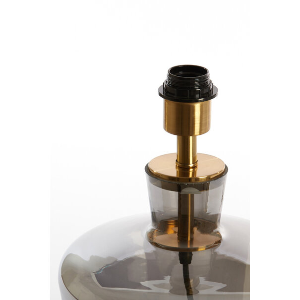 Light en Living Lampvoet Ø25x35 cm MYLES smoke glas+antiek brons