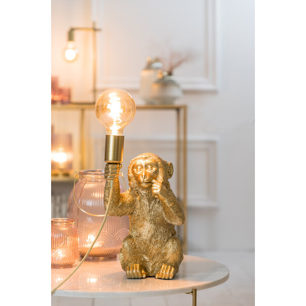 Light en Living Tafellamp aap goud