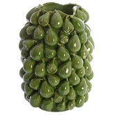 Vaas deco 35x33x47 cm NATALIA keramiek donker groen