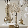 Ornament op voet 36x10x48 cm LEAF  goud+marmer wit