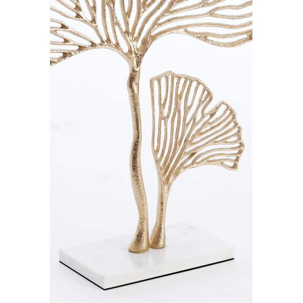 Light en Living Ornament op voet 36x10x48 cm LEAF  goud+marmer wit