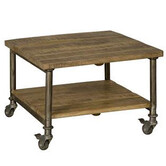 Bijzettafel mango op wielen met onderblad